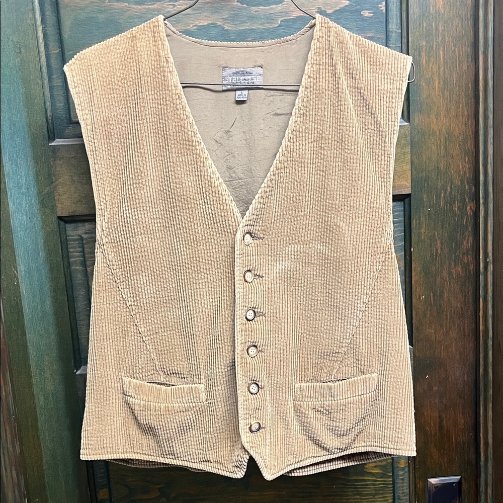 Structure, men’s corduroy Vest large-khaki